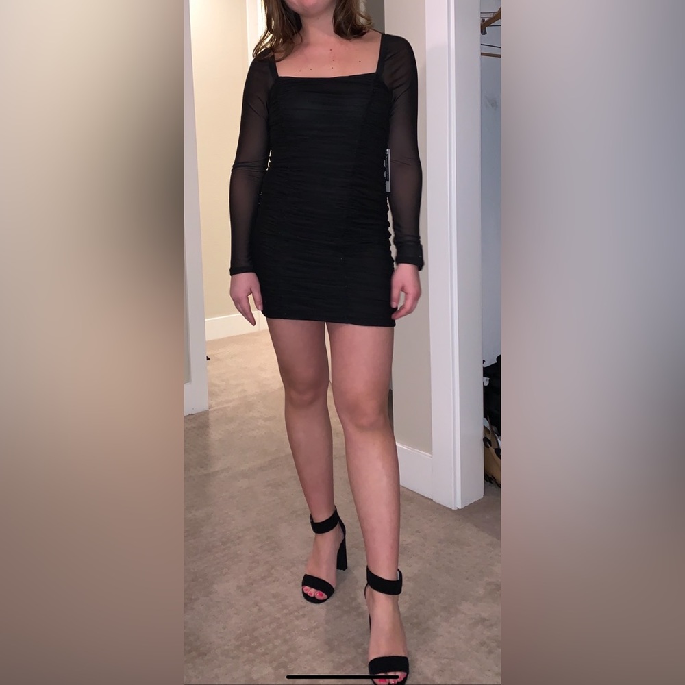 Leith mesh lined tight long sleeved dress